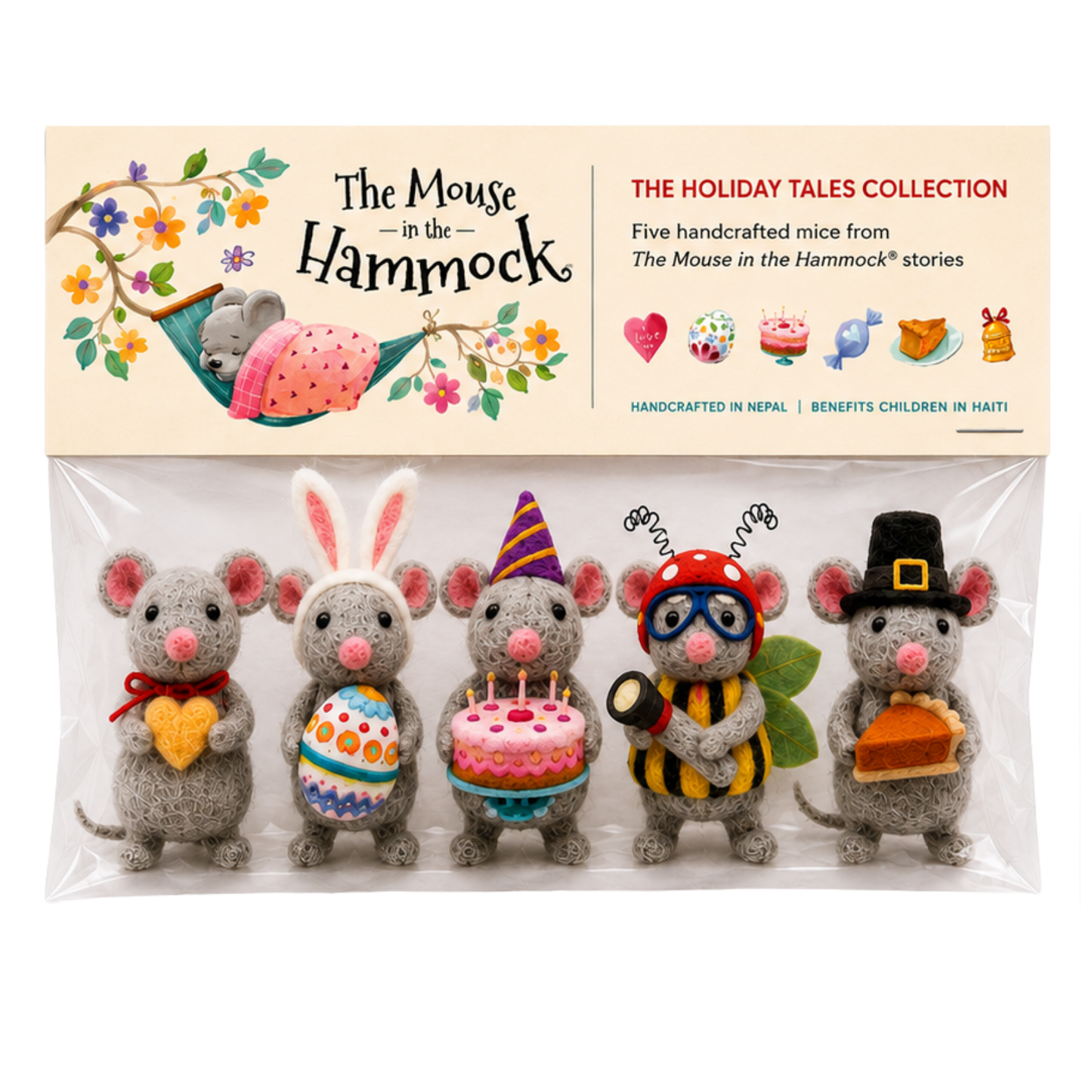 PREORDER - Mouse in the Hammock Holiday Mice Set